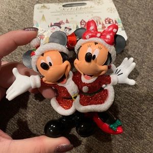 Mickey and Minnie Santa ornament